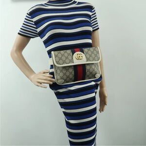 Gucci Beige and Red Crossbody Bag